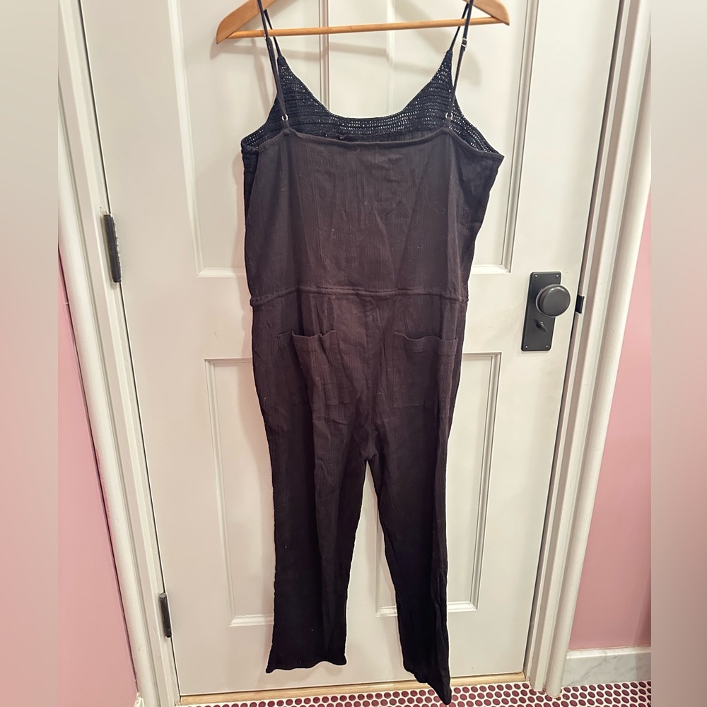 Ulla Johnson Gauze Crochet Black Jumpsuit String tie size 6